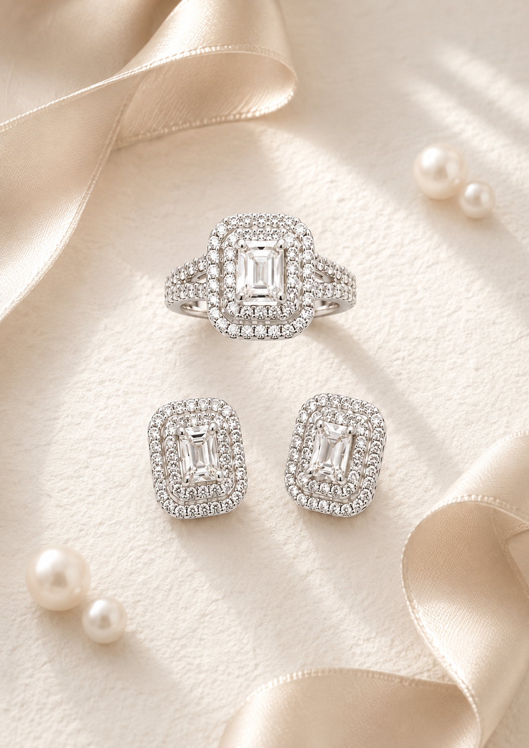 Parure Halo Bague & Boucles